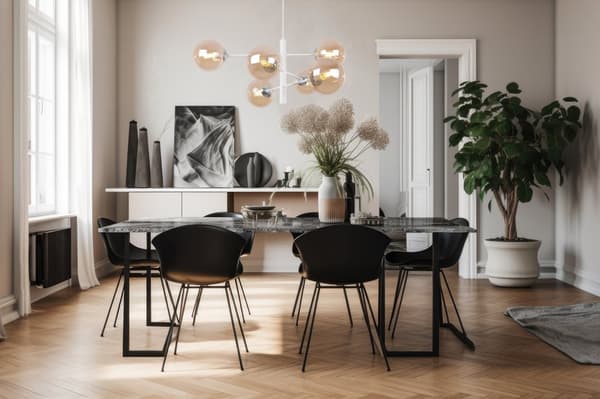 VICENZA HÄNGLAMPA VIT-KROM 6-FLATT HONING LAMPSKÄRM E14