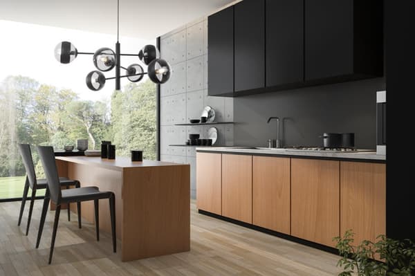 TOLEDO SVART HÄNGLAMPA 6-FLAT SVART LAMPSKÄRM E14