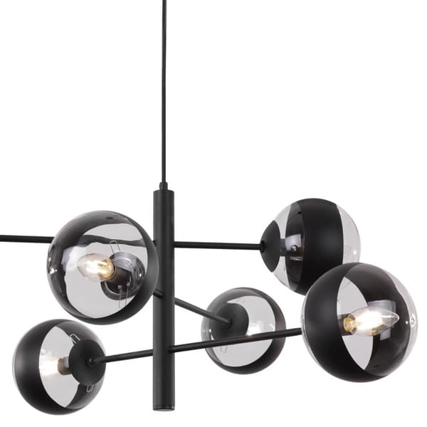 TOLEDO SVART HÄNGLAMPA 6-FLAT SVART LAMPSKÄRM E14