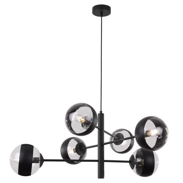 TOLEDO SVART HÄNGLAMPA 6-FLAT SVART LAMPSKÄRM E14