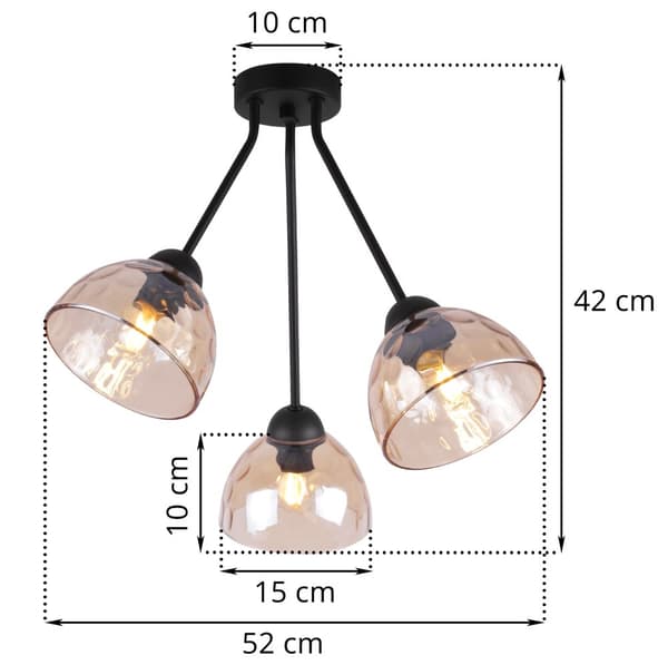 VENEDIG TRIO LOFTSLAMPE HONNING LAMPESKÆRME E27