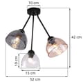 Miniatyrbillede 6 af 7: VENEDIG TRIO LOFTSLAMPE BLANDET LAMPESKÆRM E27