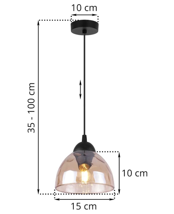 HÆNGELAMPE VENEDIG 1-PLADS HONNING LAMPE Skærm E27