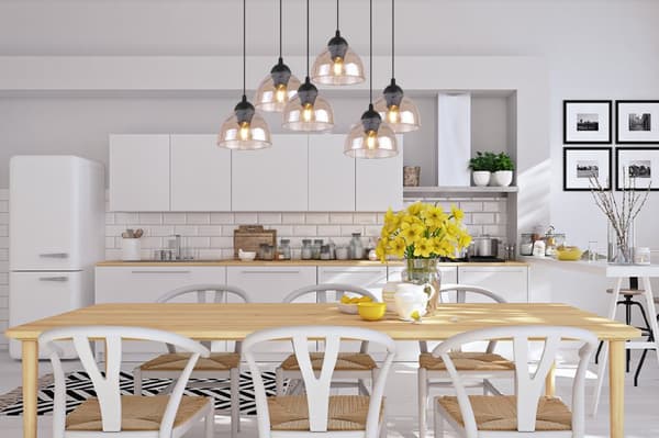 VENEDIG HÄNGLAMPA 6-FLAT HONIG LAMPSKYDD E27