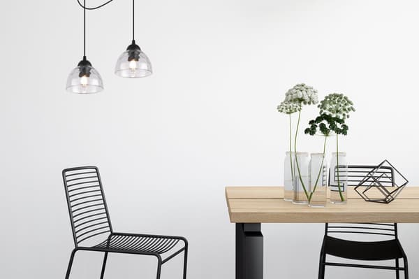 HÄNGLAMPA SPIDER VENICE 2-PLATS KLARA LAMPSKÄRMAR E27