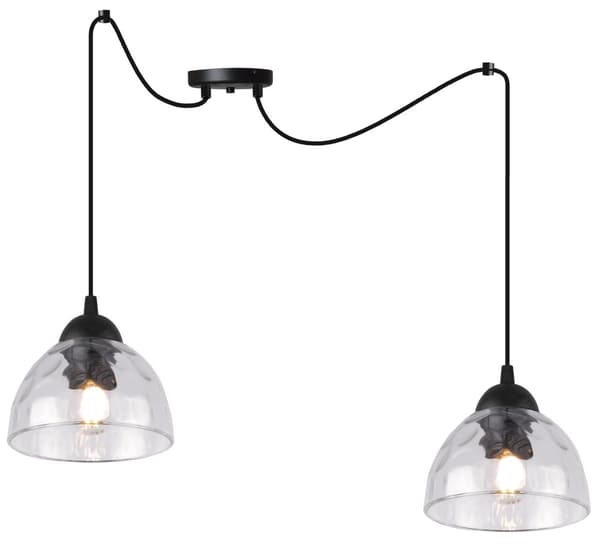 HÄNGLAMPA SPIDER VENICE 2-PLATS KLARA LAMPSKÄRMAR E27