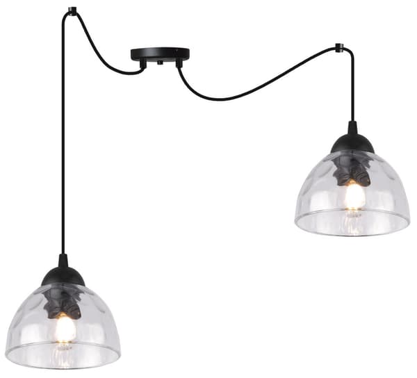 HÄNGLAMPA SPIDER VENICE 2-PLATS KLARA LAMPSKÄRMAR E27