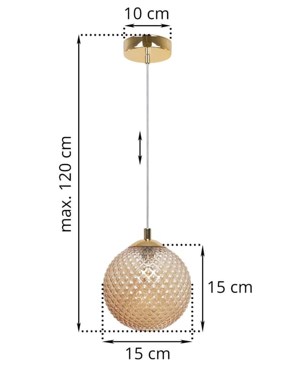 HÆNGELAMPE CANNES 1-PL HONNING LAMPESKÆRM 15CM G9