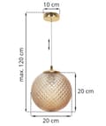 Miniatyrbild 6 av 7: HÄNGLAMPA CANNES 1-PLATS HONING LAMPSKÄRM 20CM E27