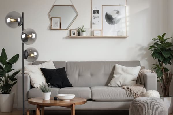 SIENA SVART GOLVLAMPA, 3-PLATS, GRAFITLAMPA