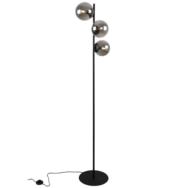 SIENA SVART GOLVLAMPA, 3-PLATS, GRAFITLAMPA