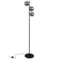 Miniatyrbillede 6 af 7: SIENA SORT OG GULD GULVLAMPE, 3-PLADE, GRAFITLAMPE