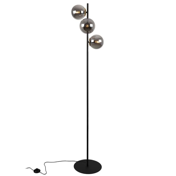 SIENA SORT OG GULD GULVLAMPE, 3-PLADE, GRAFITLAMPE