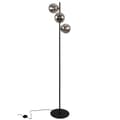 Miniatyrbillede 2 af 7: SIENA SORT OG GULD GULVLAMPE, 3-PLADE, GRAFITLAMPE