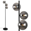Miniatyrbillede 1 af 8: SIENA SORT-KROM GULVLAMPE 3-PLADE GRAFITLAMPE