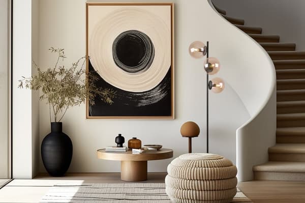 SIENA SVART GOLVLAMPA, 3-PLATTER, HONIG LAMPSKÄRM