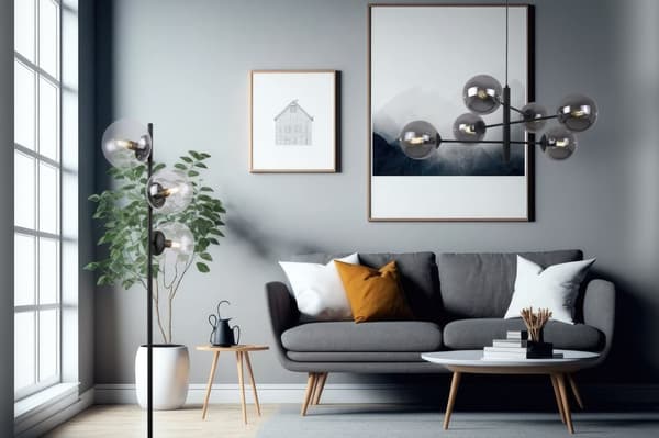 SIENA SVART GOLVLAMPA, 3-PLATS, KLARA SKÄRMOR