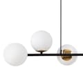 Miniatyrbild 7 av 7: HÄNGLAMPA SIENA SVART OCH GULD 6-FLAT VIT LAMPSKÄRM E14