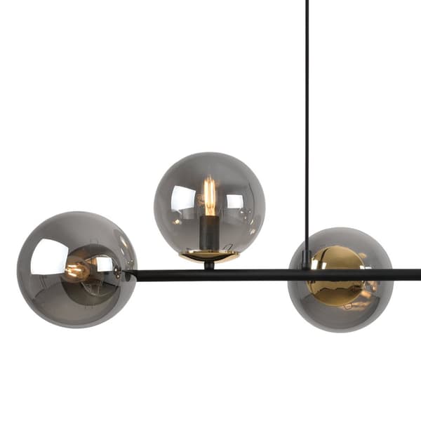 HÆNGELAMPE SIENA SORT OG GULD 6-PLADE GRAFITLAMPE E14