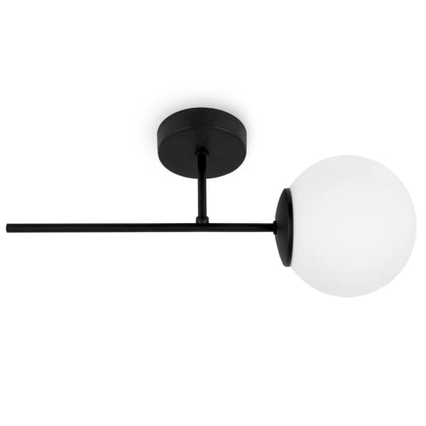 SIENA SVART VÄGGLAMPA 1-PLA VIT LAMPSKÄRM E14