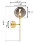 Miniatyrbild 5 av 6: SIENA GULD VÄGGLAMPA 1-PLATINUM GRAFITLAMPA E14
