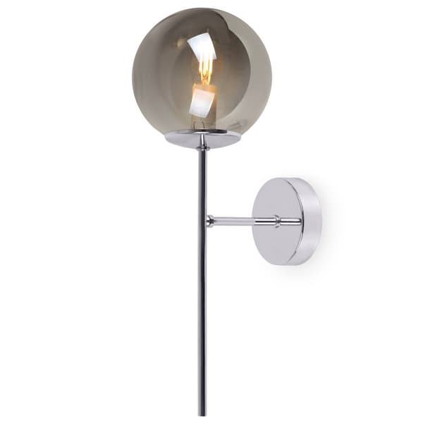 SIENA KROM VÄGGLAMPA 1-PLATINUM GRAFITLAMPA E14