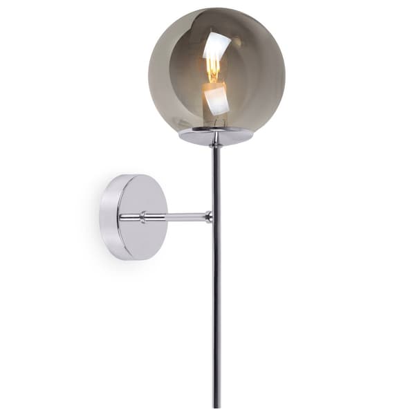 SIENA KROM VÄGGLAMPA 1-PLATINUM GRAFITLAMPA E14