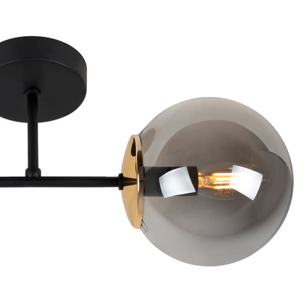 SIENA SVART OCH GULD VÄGGLAMPA 1-PLATINUM GRAFITLAMPA E14