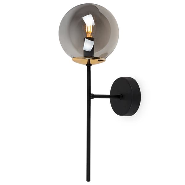 SIENA SVART OCH GULD VÄGGLAMPA 1-PLATINUM GRAFITLAMPA E14