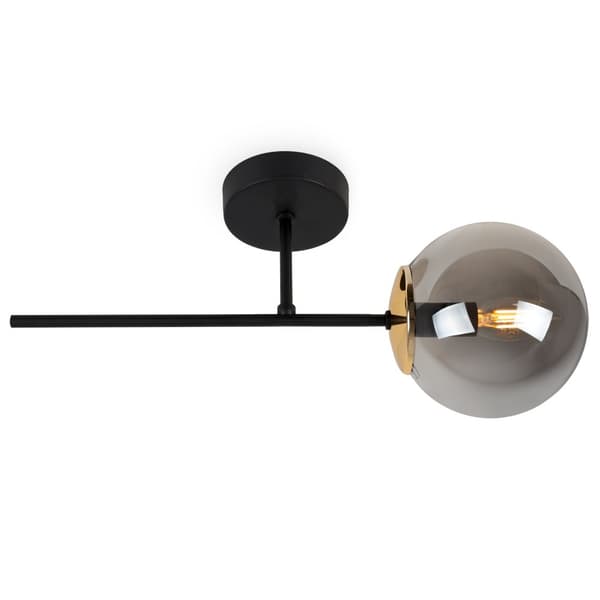 SIENA SVART OCH GULD VÄGGLAMPA 1-PLATINUM GRAFITLAMPA E14