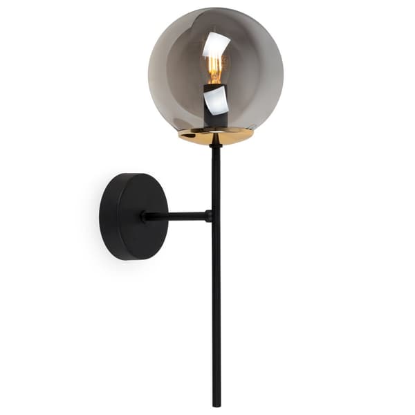 SIENA SVART OCH GULD VÄGGLAMPA 1-PLATINUM GRAFITLAMPA E14