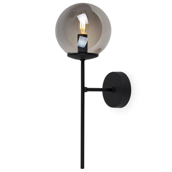 SIENA SVART VÄGGLAMPA 1-PLATINUM GRAFITLAMPA E14