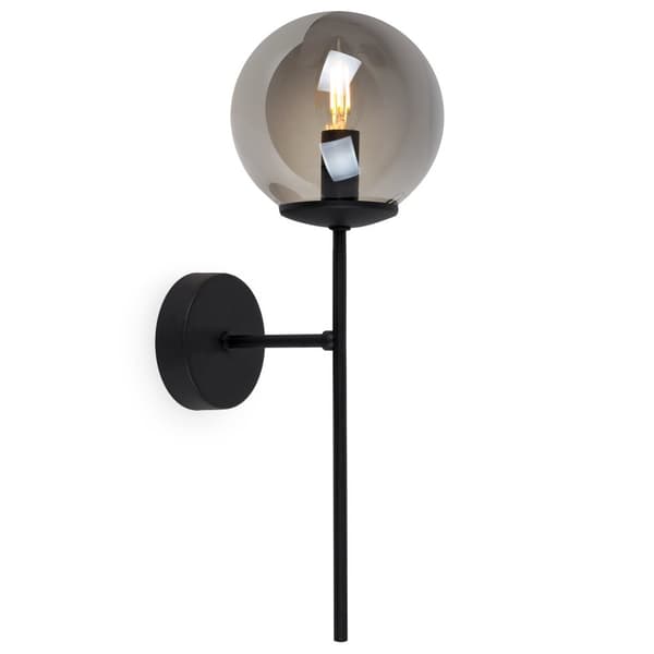 SIENA SVART VÄGGLAMPA 1-PLATINUM GRAFITLAMPA E14