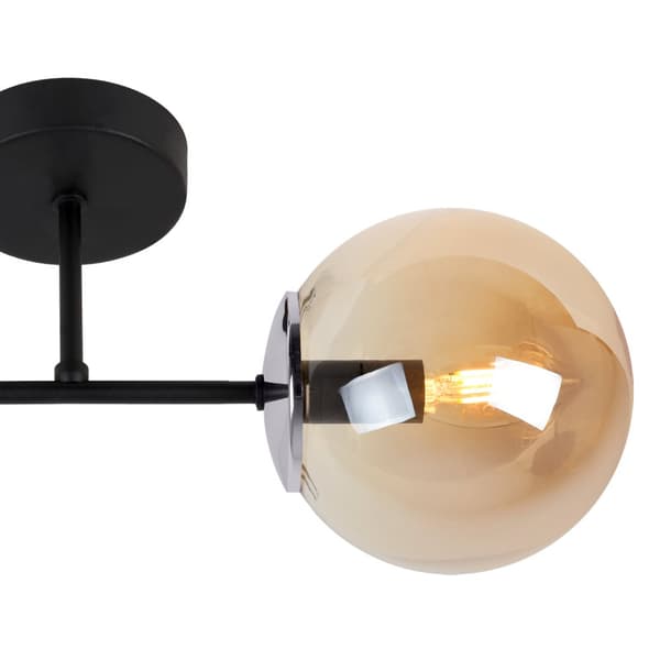 SIENA SVART KROM VÄGGLAMPA 1-PL HONIG LAMPSKYDD E14