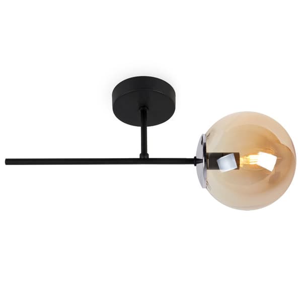 SIENA SVART KROM VÄGGLAMPA 1-PL HONIG LAMPSKYDD E14