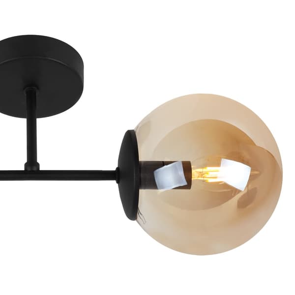 SIENA SVART VÄGGLAMPA 1-PL HONIG LAMPSKYDD E14