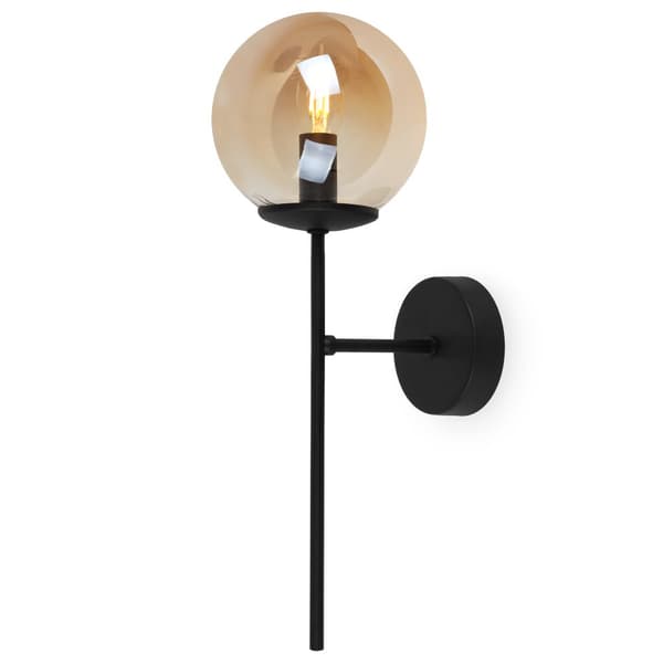 SIENA SVART VÄGGLAMPA 1-PL HONIG LAMPSKYDD E14