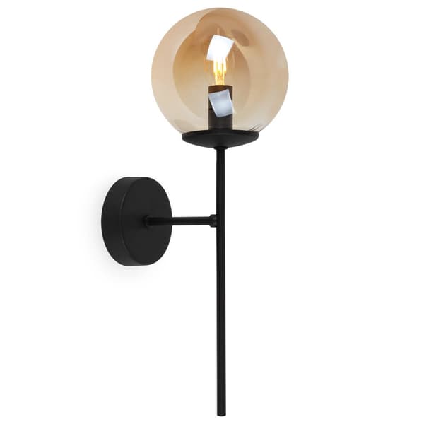 SIENA SVART VÄGGLAMPA 1-PL HONIG LAMPSKYDD E14