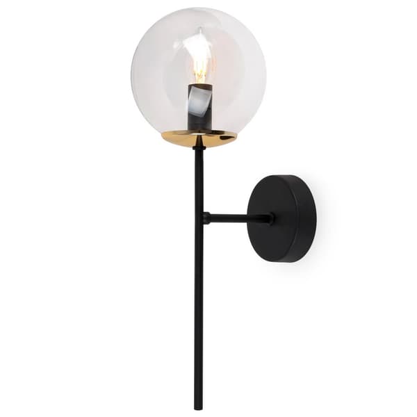 SIENA SVART-GULD VÄGGLAMPA 1-PLATS KLAR LAMPA E14