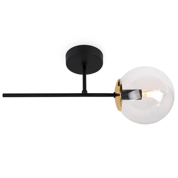SIENA SVART-GULD VÄGGLAMPA 1-PLATS KLAR LAMPA E14