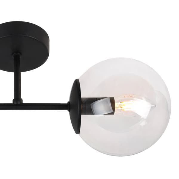 SIENA SORT VÆGLAMPE 1-PLA TRANSPARENT LAMPESKÆRM E14