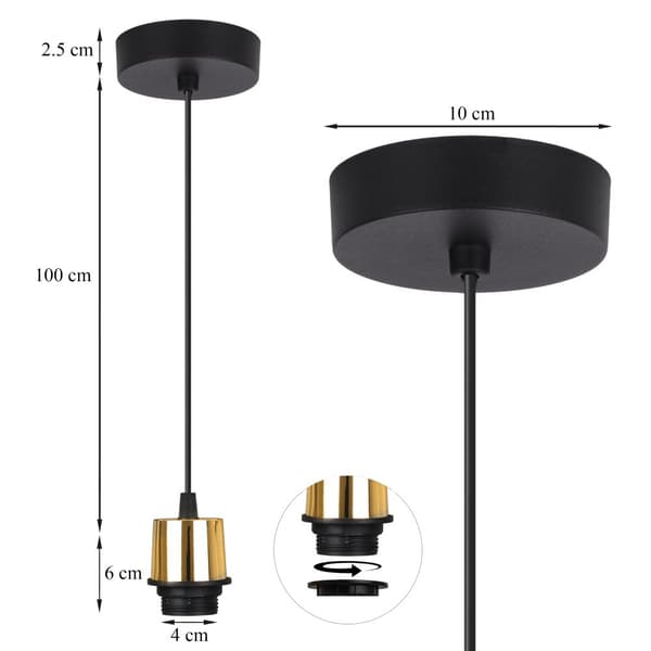 FLAT ROPE 100 SVART KUPP 50 GULD