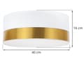 Miniatyrbild 5 av 7: TAKLAMPA ELEGANCE PLEXI VIT-GULD 40CM E27