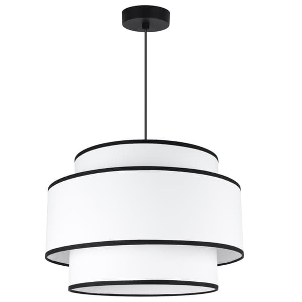 HÆNGELAMPE VIENNA HVID 1-PL 40CM SORT KANT E27