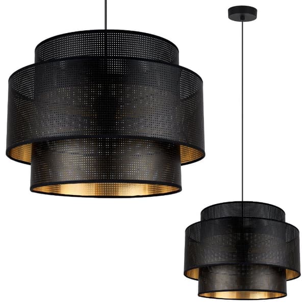 HÆNGELAMPE ASTI TRIO SORT-GULD 40CM MESH-MESH