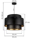 Miniatyrbillede 6 af 7: HÆNGELAMPE ASTI TRIO SORT-GULD 45CM MESH-MESH