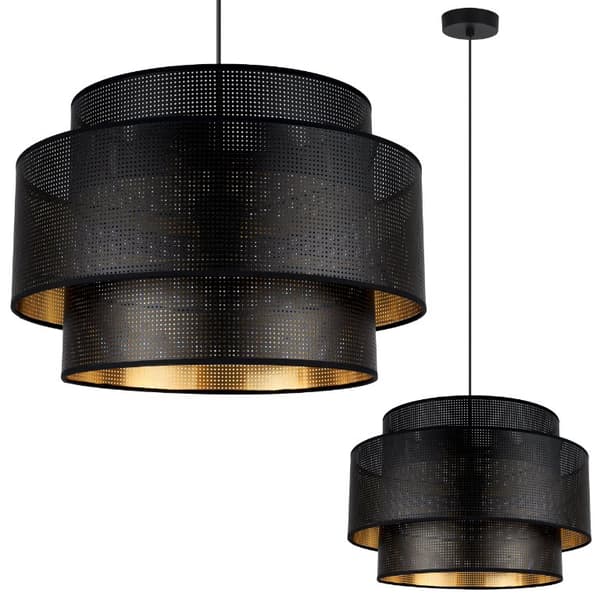 HÆNGELAMPE ASTI TRIO SORT-GULD 45CM MESH-MESH