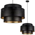 Miniatyrbillede 1 af 7: HÆNGELAMPE ASTI TRIO SORT-GULD 45CM MESH-MESH