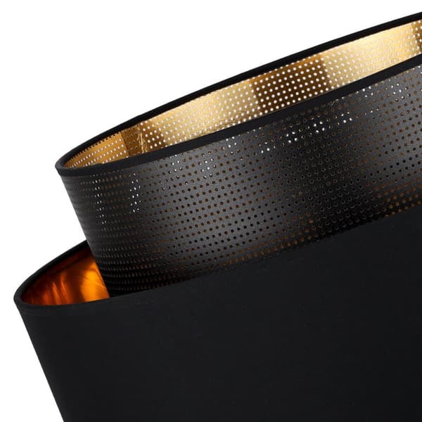HÄNGLAMPA ASTI TRIO SVART-GULD 45CM MESH-TYG