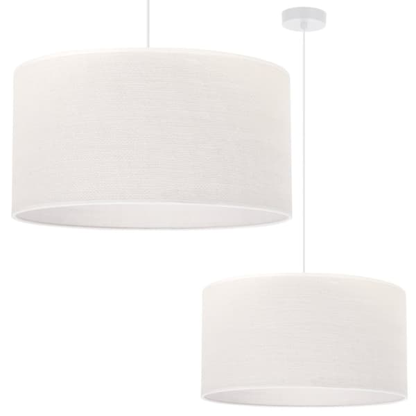 HÄNGLAMPA JUTE VIT 1-PLA VIT LAMPSKÄRM 45CM E27